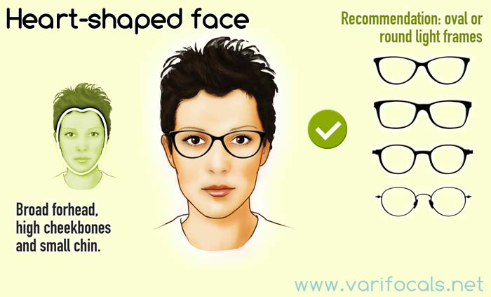 Heart-shaped face with glasses